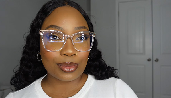 SERINITII WITHIN features Lensmart Behati cat - eye frames, elegant rhinestone - adorned statement glasses.
