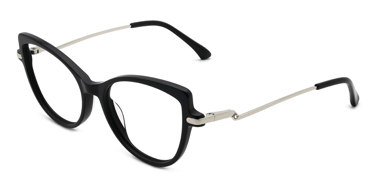 Fekete ezüst Momina Szemüveg - Cat Eye Glasses