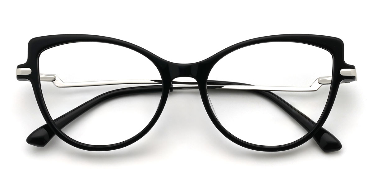 Fekete ezüst Momina Szemüveg - Cat Eye Glasses