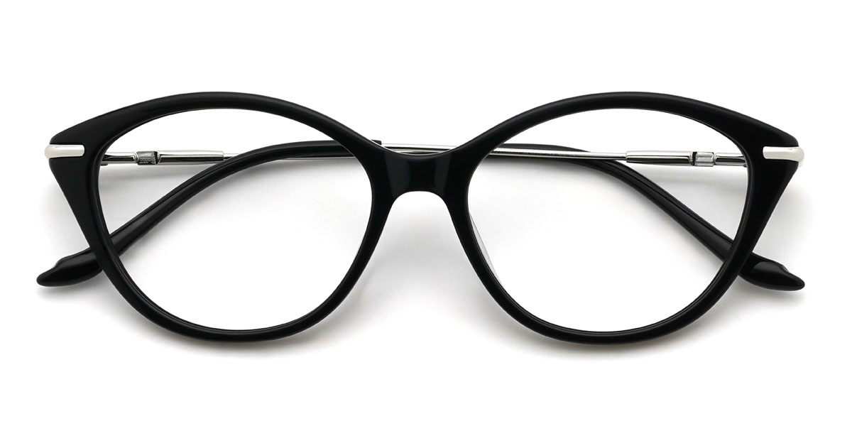 Fekete ezüst Trixie Szemüveg - Cat Eye Glasses