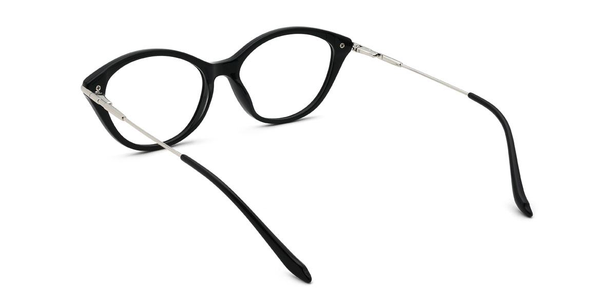 Fekete ezüst Trixie Szemüveg - Cat Eye Glasses
