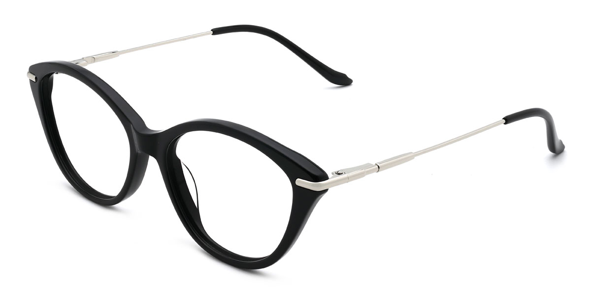 Fekete ezüst Trixie Szemüveg - Cat Eye Glasses