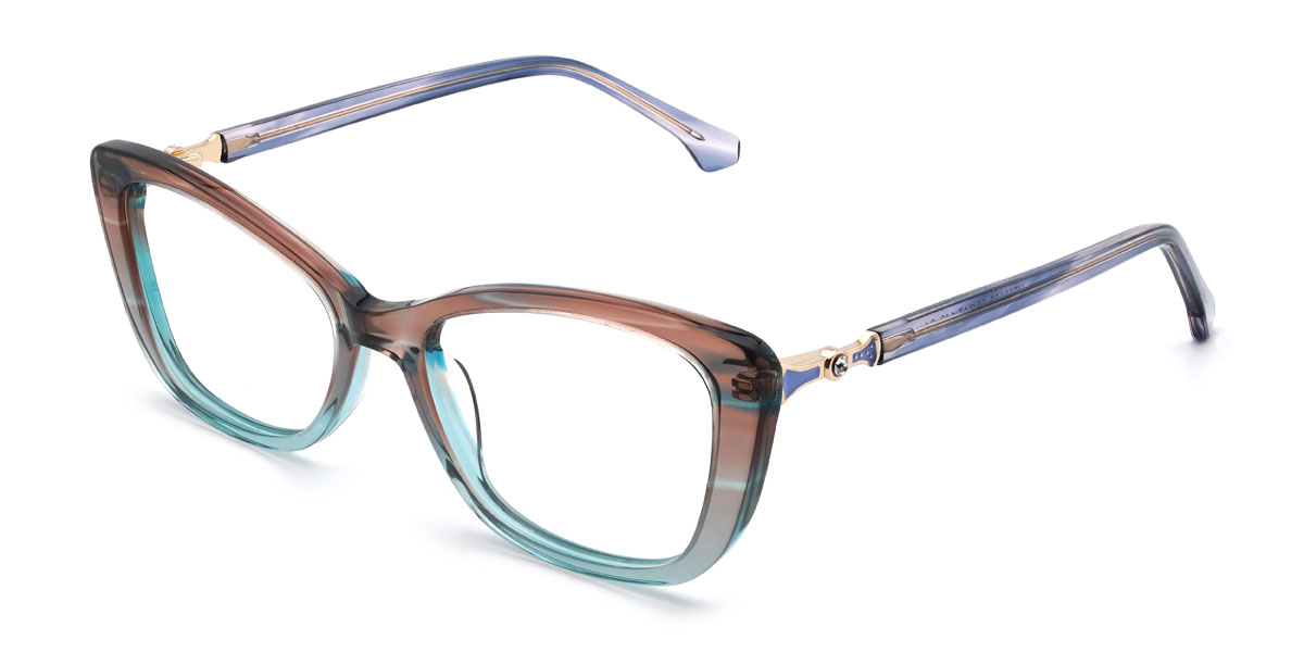 Barna kék Delfina Szemüveg - Rectangle Glasses