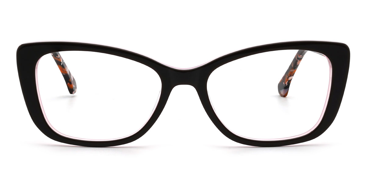 Fekete rózsaszín Delfina Szemüveg - Rectangle Glasses