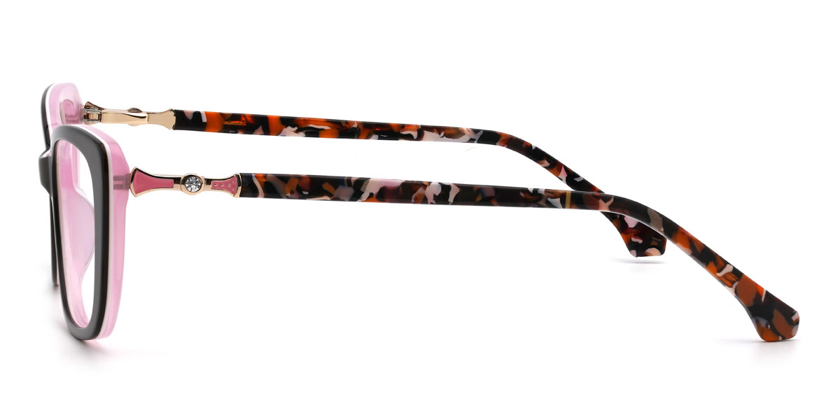 Fekete rózsaszín Delfina Szemüveg - Rectangle Glasses