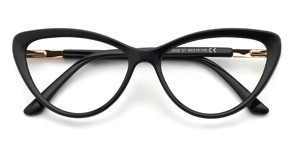 Black Maddux Glasses - Cat Eye Glasses