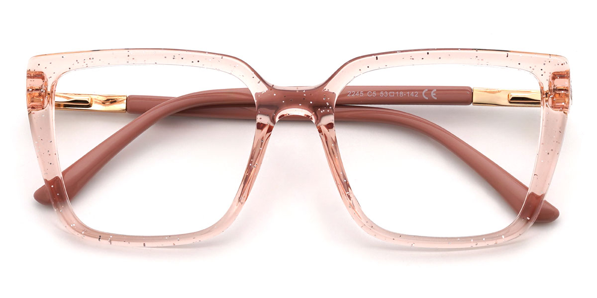 Light Pink Emely Glasses - Rectangle Glasses