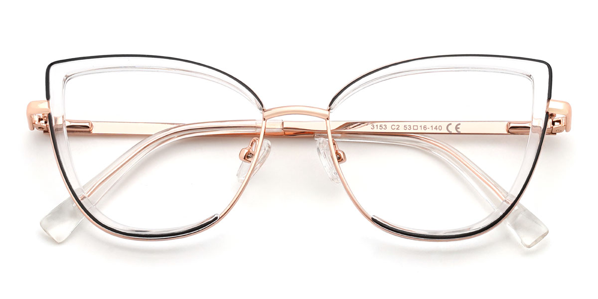 Schwarz Klar Aislinn Brille - Cat Eye Glasses