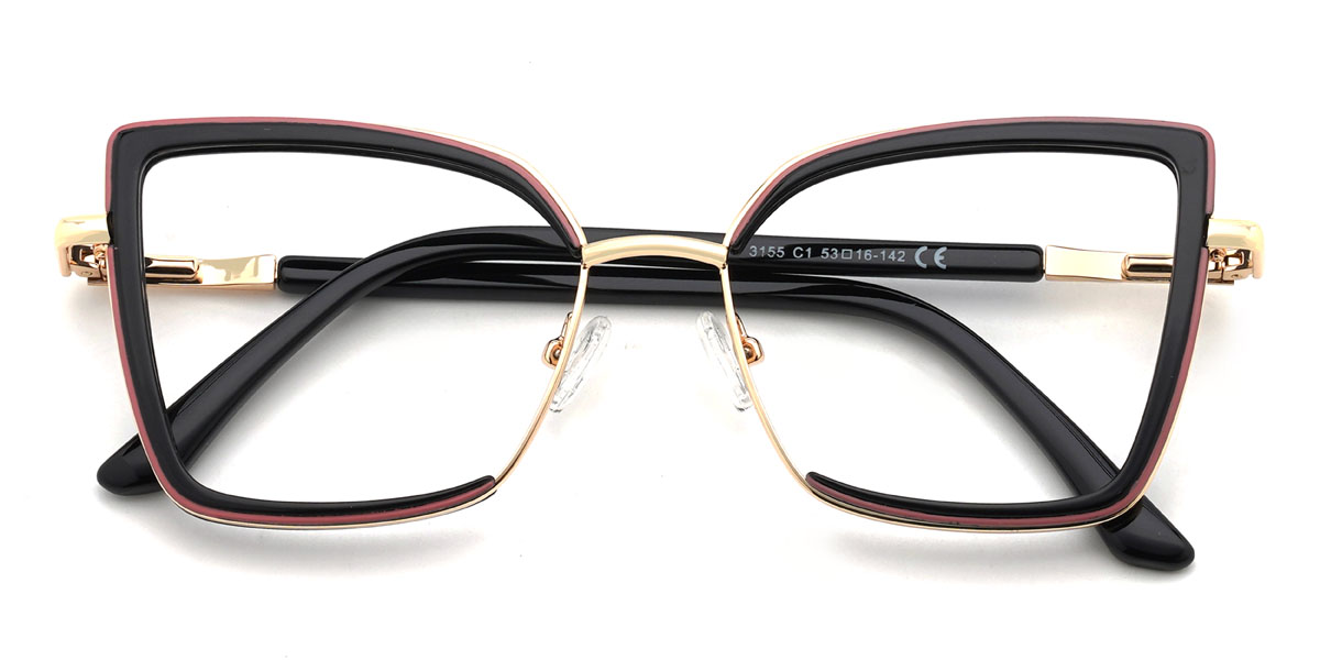 Čierny Catarina Okuliare - Cat Eye Glasses