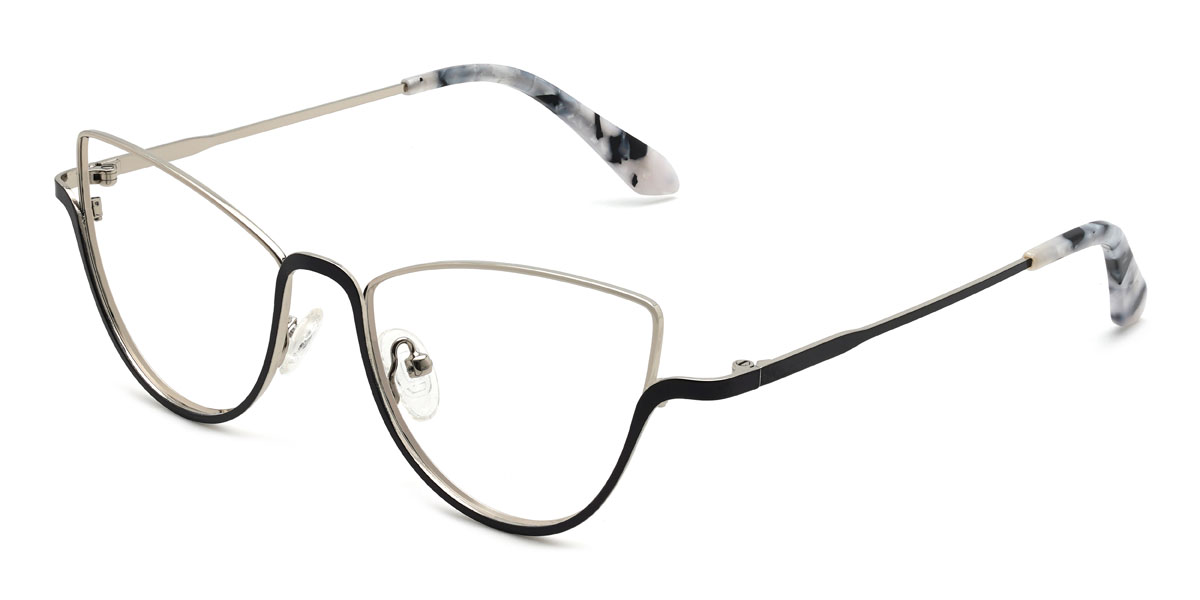 Fekete ezüst Jenny Szemüveg - Cat Eye Glasses