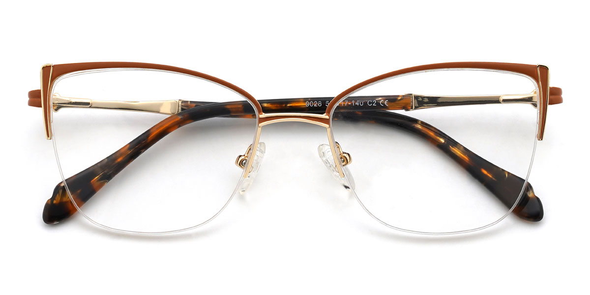 Hnedý Noora Okuliare - Cat Eye Glasses