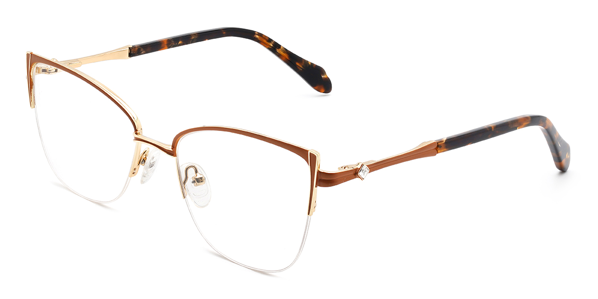 Hnedý Noora Okuliare - Cat Eye Glasses