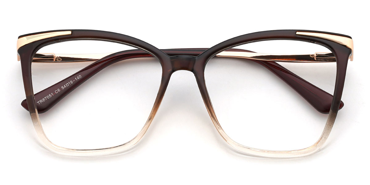 Gradiente Marrom Kashmir Óculos - Square Glasses