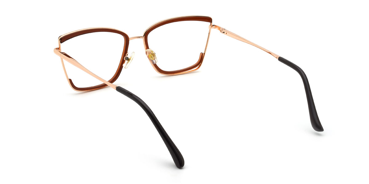 Doré Brun Carlee Lunettes - Rectangle Glasses