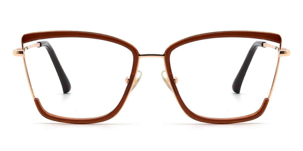 gold braun Carlee - Rectangle Glasses