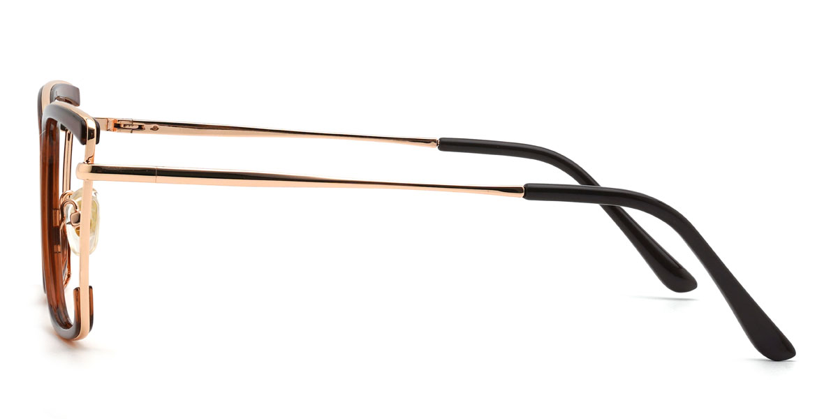 Doré Brun Carlee Lunettes - Rectangle Glasses