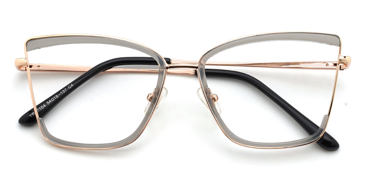 Gold Grey Carlee Glasses - Rectangle Glasses