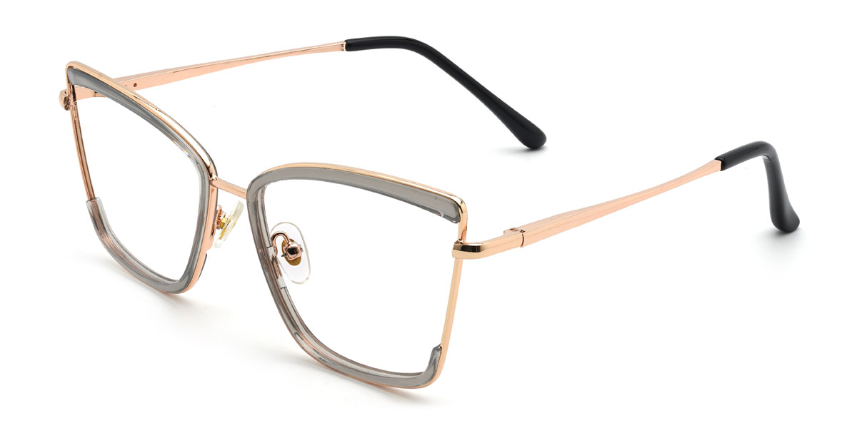 Gold Grey Carlee Glasses - Rectangle Glasses