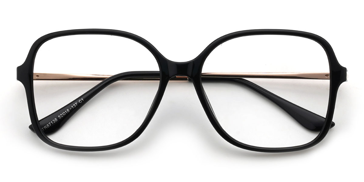 Black Manuela Glasses - Square Glasses
