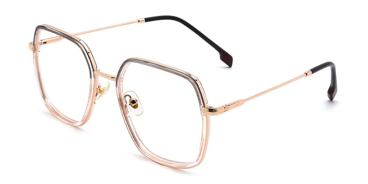 Grey Pink Kailee Glasses - Square Glasses