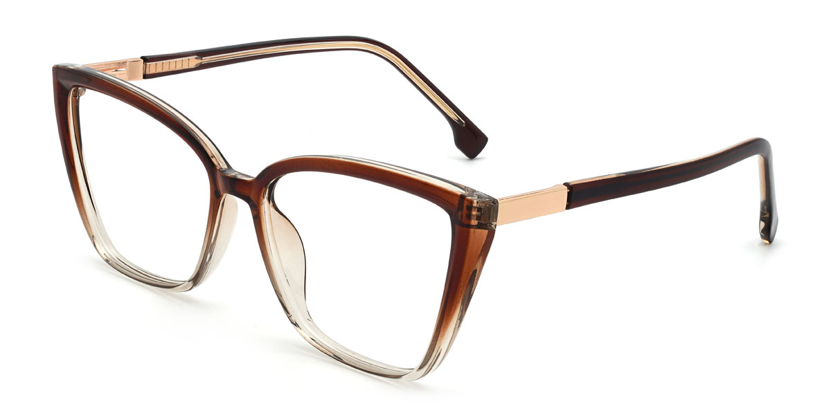Brown Clear Noelani Glasses - Cat Eye Glasses