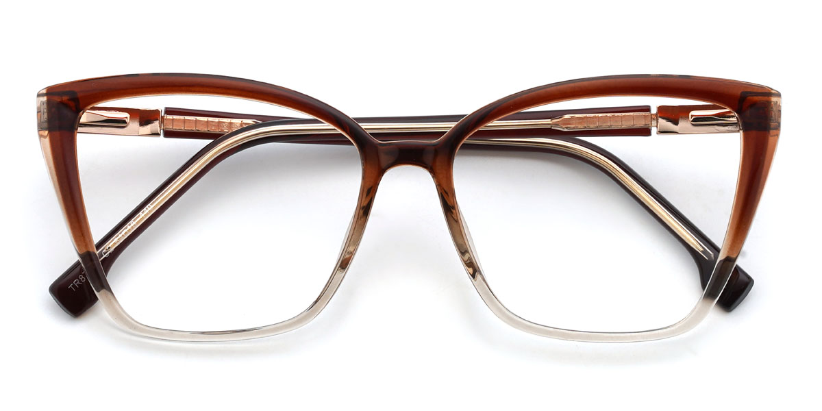 Brown Clear Noelani Glasses - Cat Eye Glasses