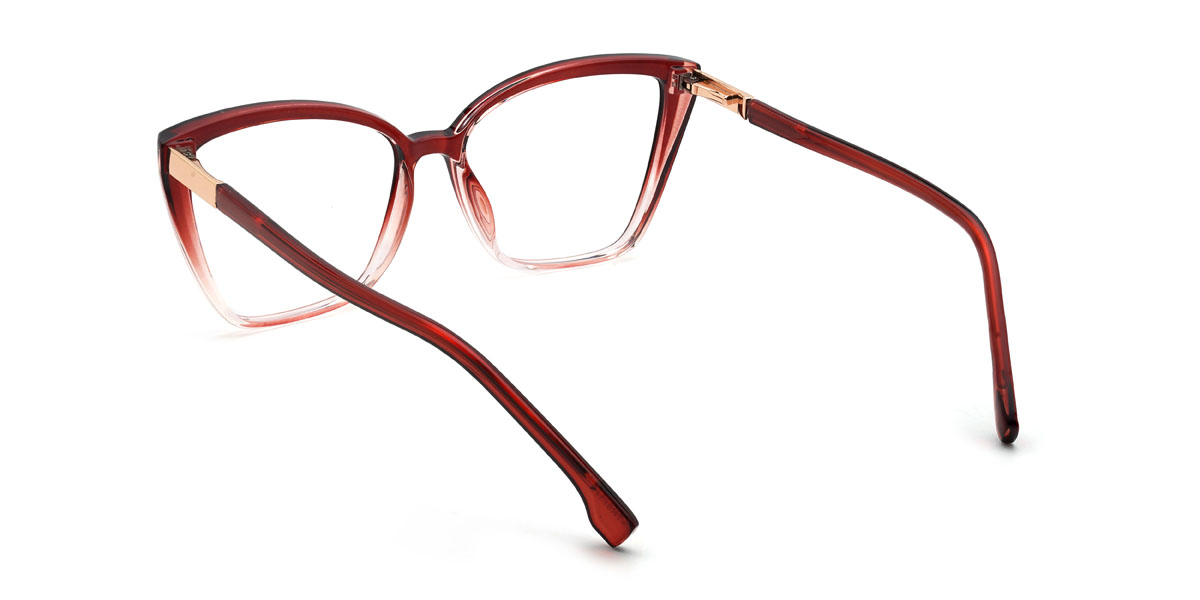 Clear Red Noelani Glasses - Cat Eye Glasses