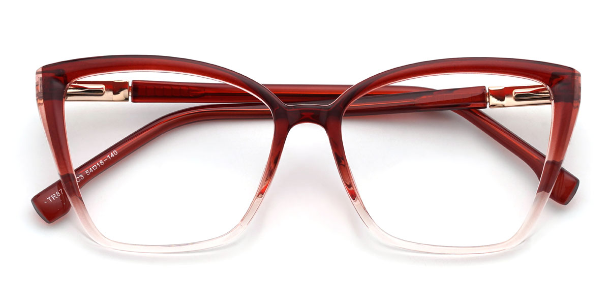 Clear Red Noelani Glasses - Cat Eye Glasses