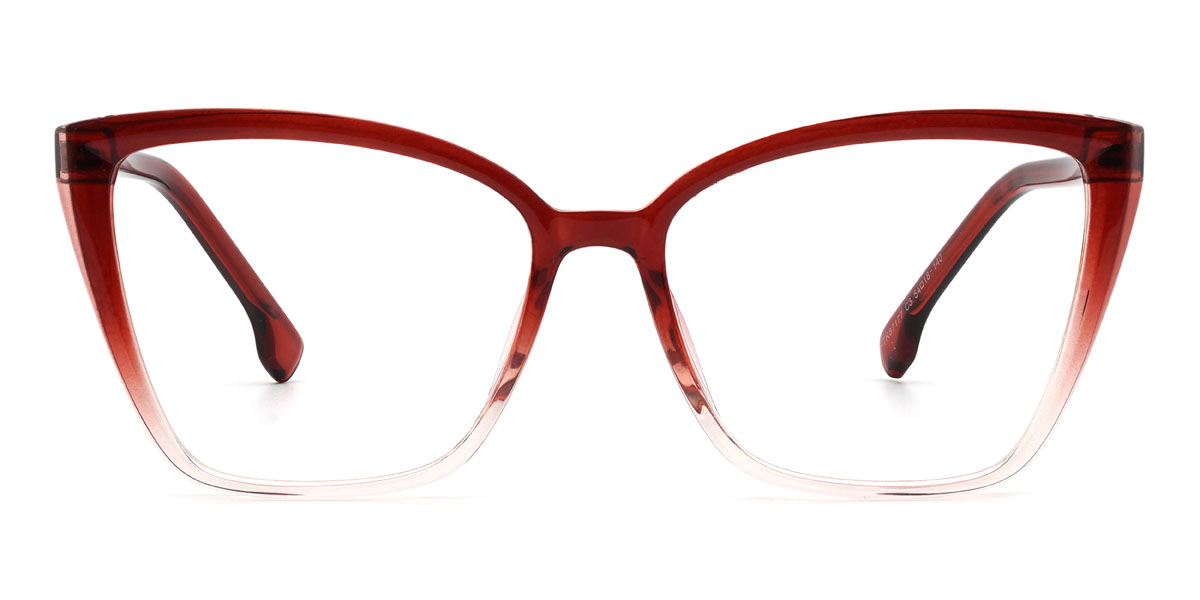 Clear Red Noelani Glasses - Cat Eye Glasses