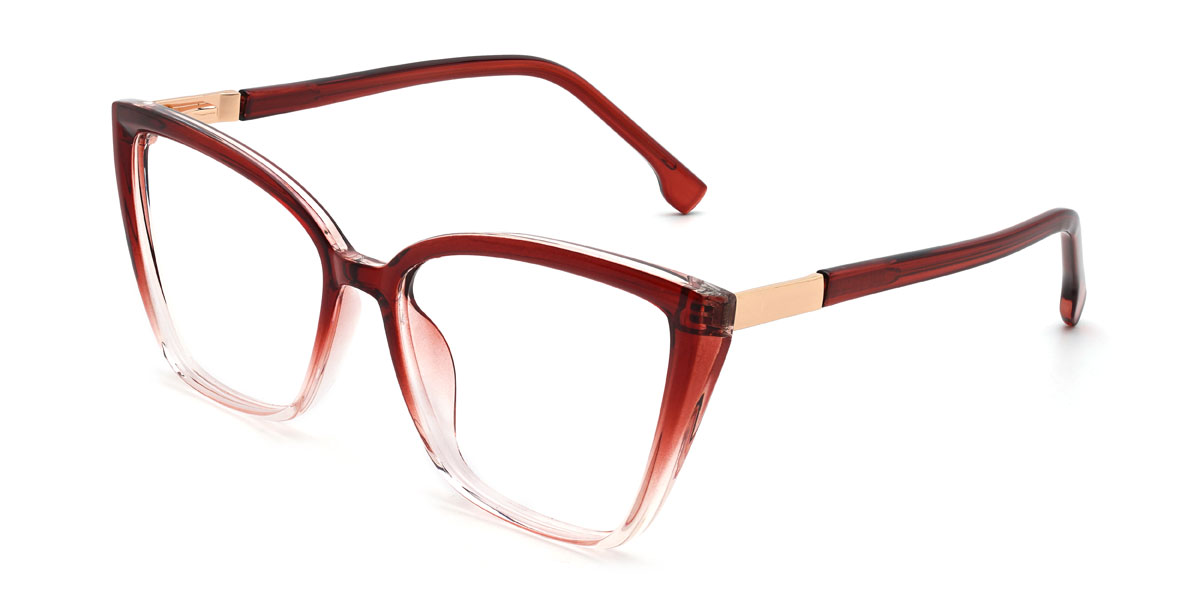 Clear Red Noelani Glasses - Cat Eye Glasses