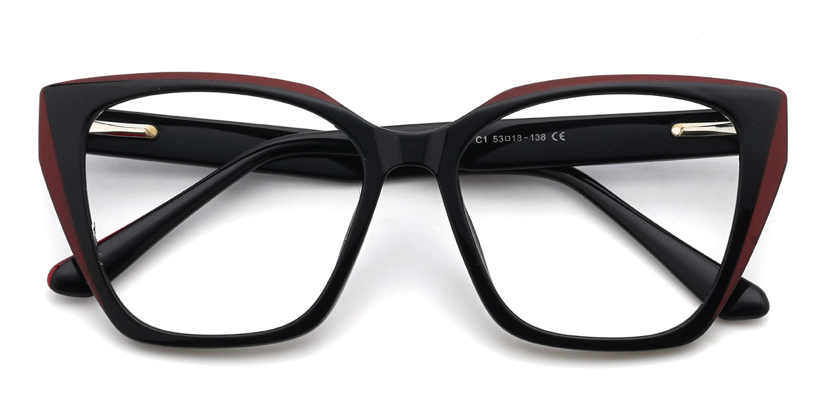 Black Irina Glasses - Cat Eye Glasses
