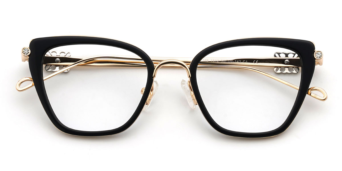 Gold Black Angie Glasses - Cat Eye Glasses