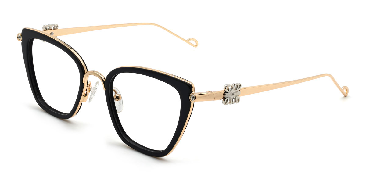 Gold Black Angie Glasses - Cat Eye Glasses