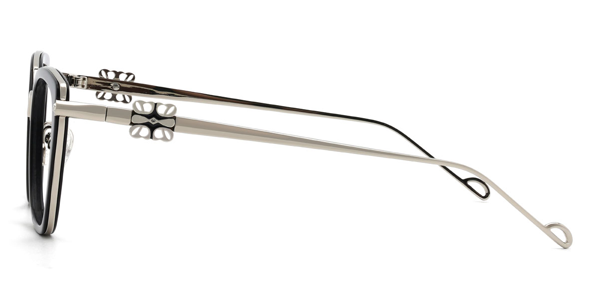 Black Silver Angie Glasses - Cat Eye Glasses