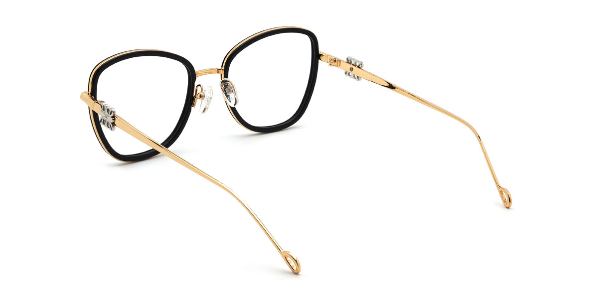 Dorado Negro Emmaline Gafas - Oval Glasses