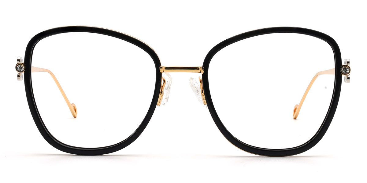 Gold Schwarz Emmaline - Oval Glasses