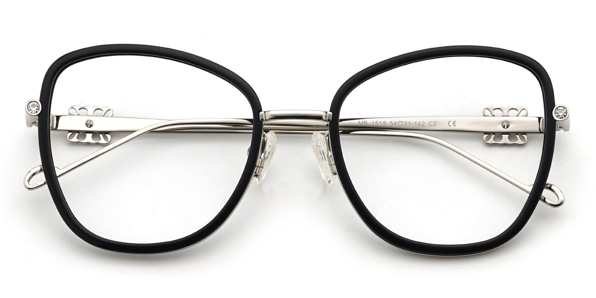 Noir Argent Emmaline Lunettes - Oval Glasses