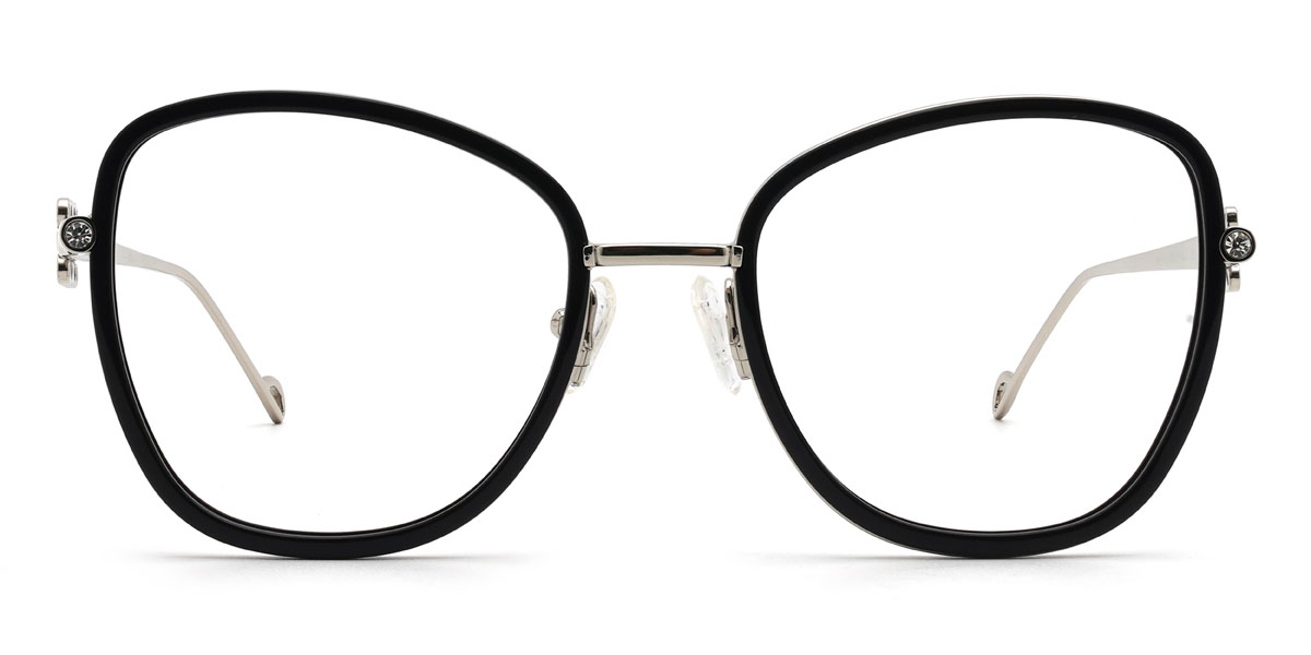 Noir Argent Emmaline Lunettes - Oval Glasses