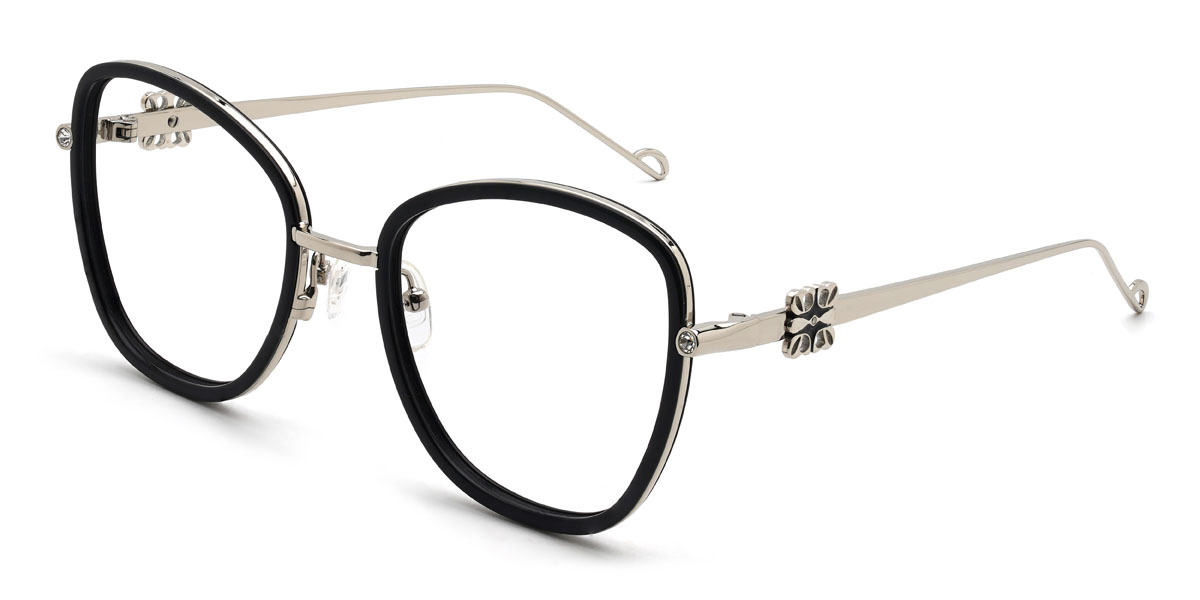 Noir Argent Emmaline Lunettes - Oval Glasses