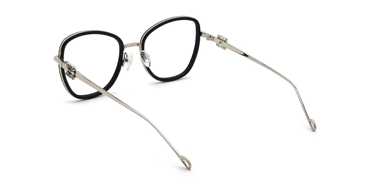 Noir Argent Emmaline Lunettes - Oval Glasses