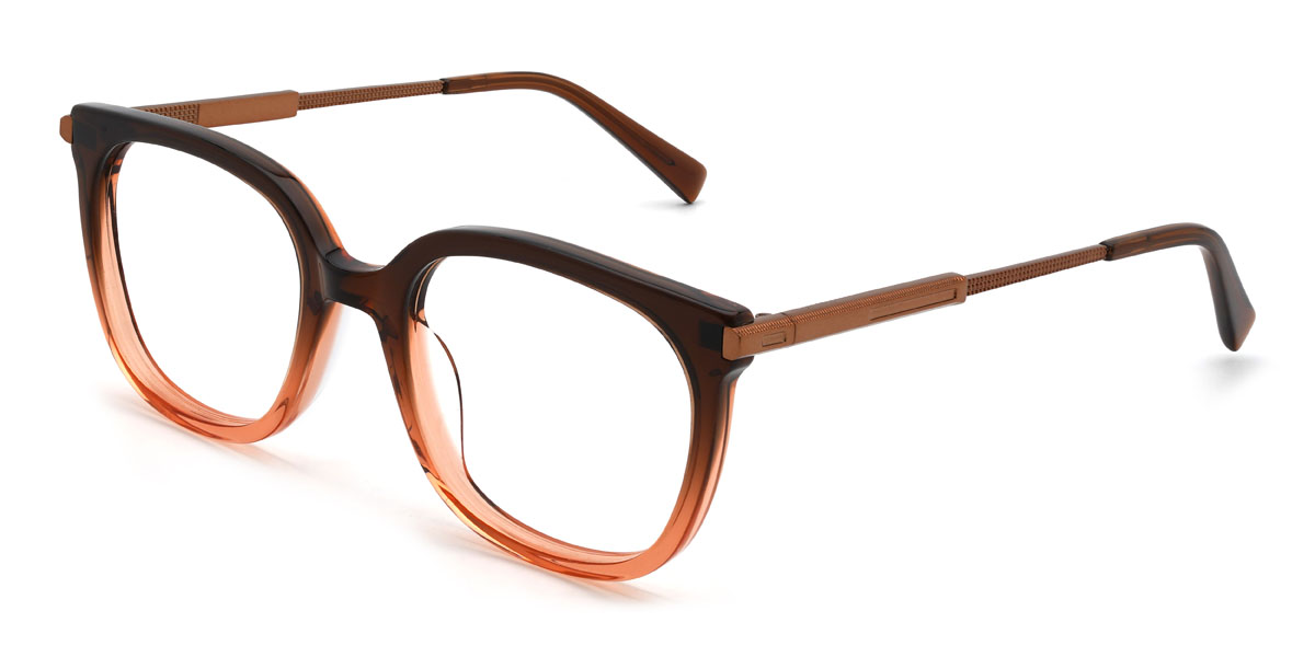 Brun Orange Kyndall Lunettes - Rectangle Glasses