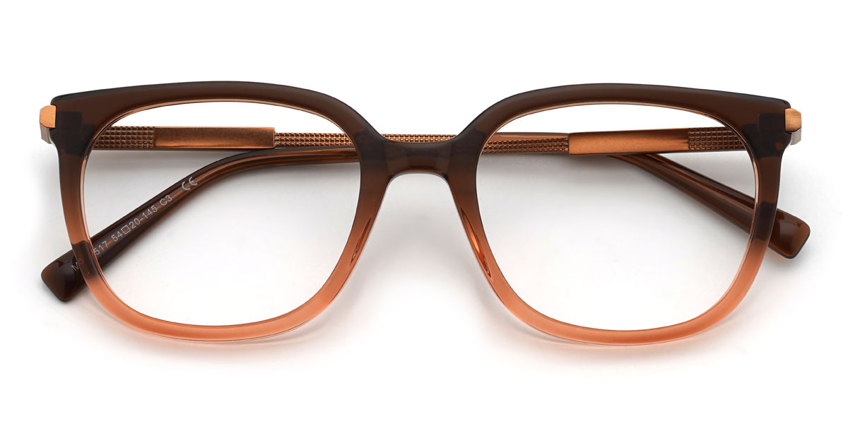 Brun Orange Kyndall Lunettes - Rectangle Glasses