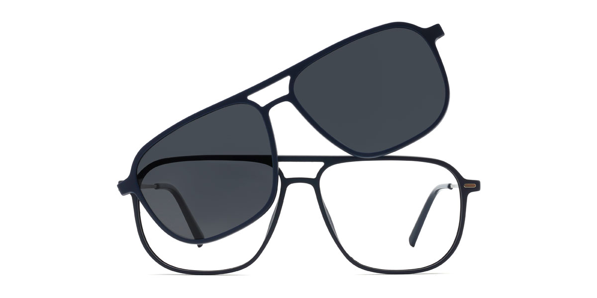 Azul Gris Camilo Gafas - Aviator Clip-On Sunglasses