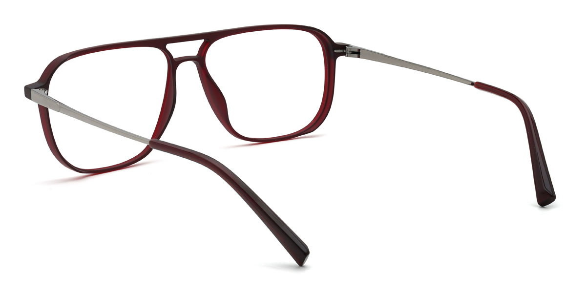 Weinrot Grau Camilo Brille - Aviator Clip-On Sunglasses