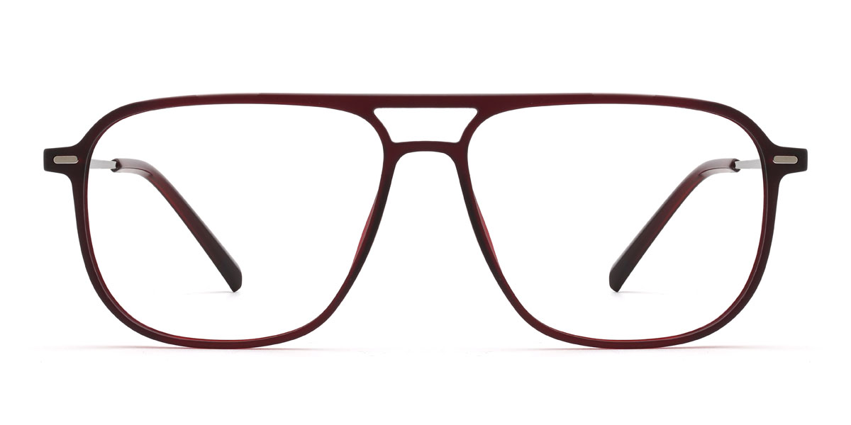 Weinrot Grau Camilo Brille - Aviator Clip-On Sunglasses