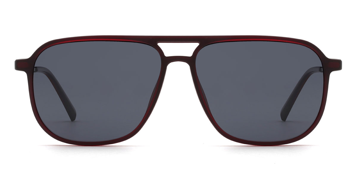 Weinrot Grau Camilo Brille - Aviator Clip-On Sunglasses