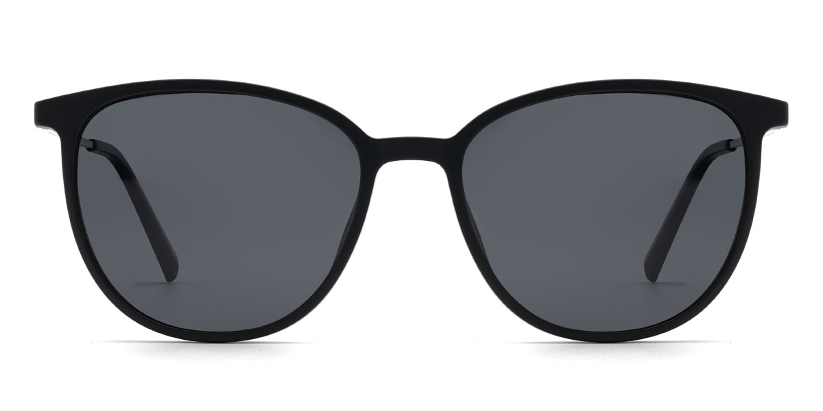 Black Grey Marceline Glasses - Oval Clip-On Sunglasses
