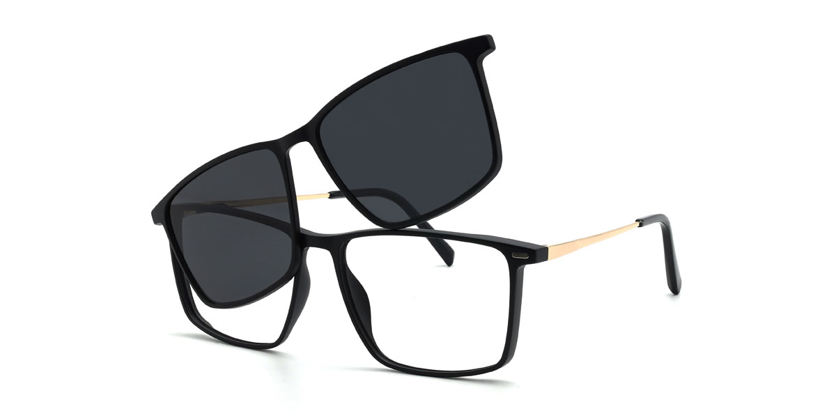Fekete szürke Armando Szemüveg - Round Clip-On Sunglasses