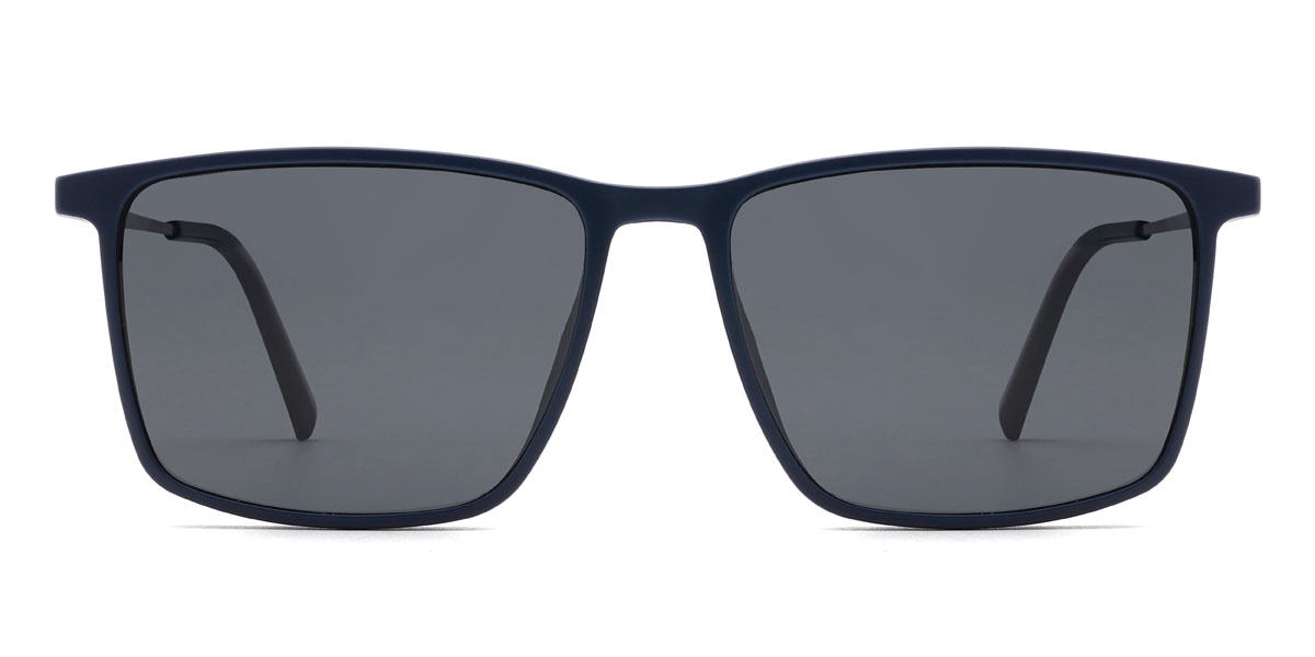 Blue Grey Armando Glasses - Round Clip-On Sunglasses