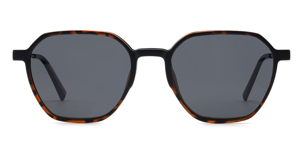 Carey Gris Landry Gafas - Rectangle Clip-On Sunglasses